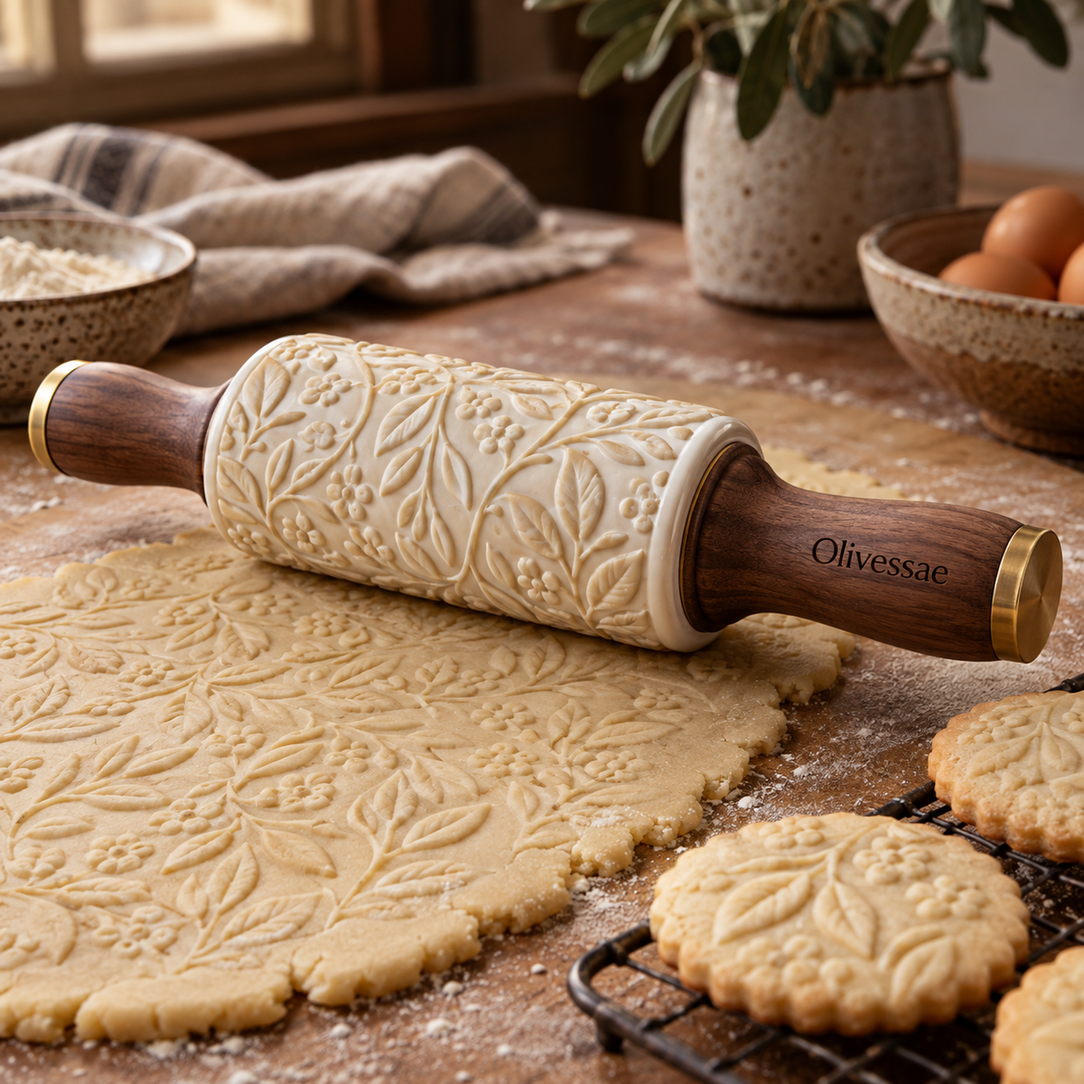Olivessae™ Botanica Embossing Rolling Pin