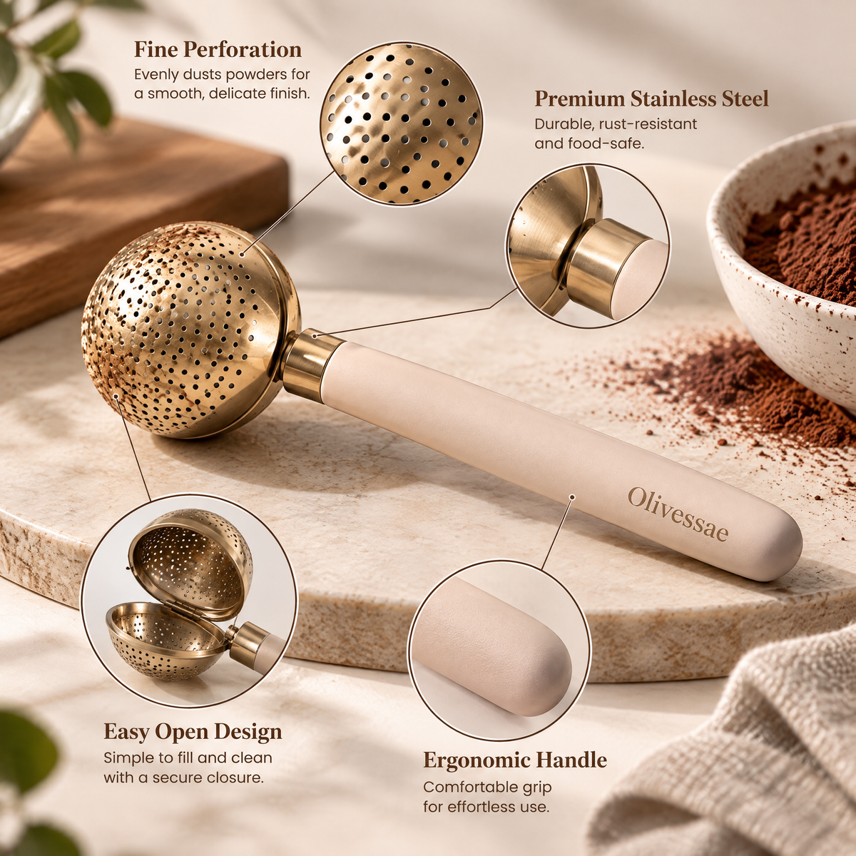 Olivessae™ Cocoa Mist Dusting Wand