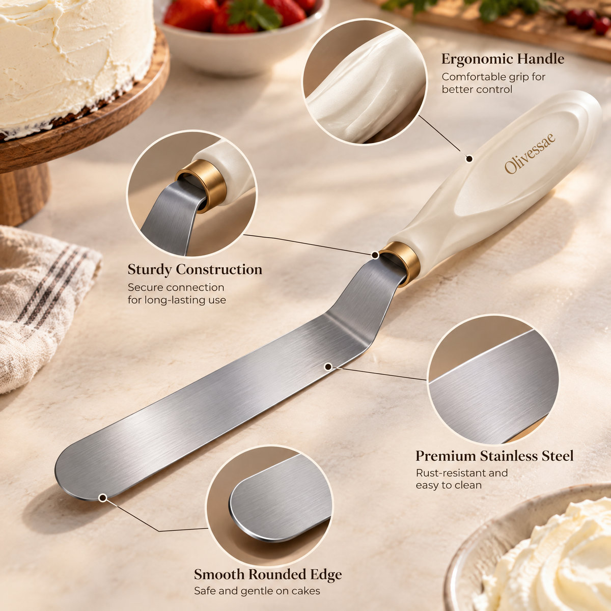 Olivessae™ Silkfinish Offset Icing Spatula