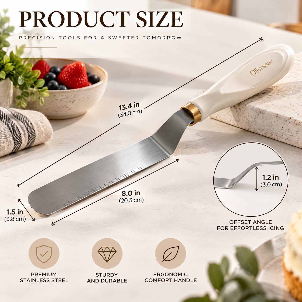 Olivessae™ Silkfinish Offset Icing Spatula