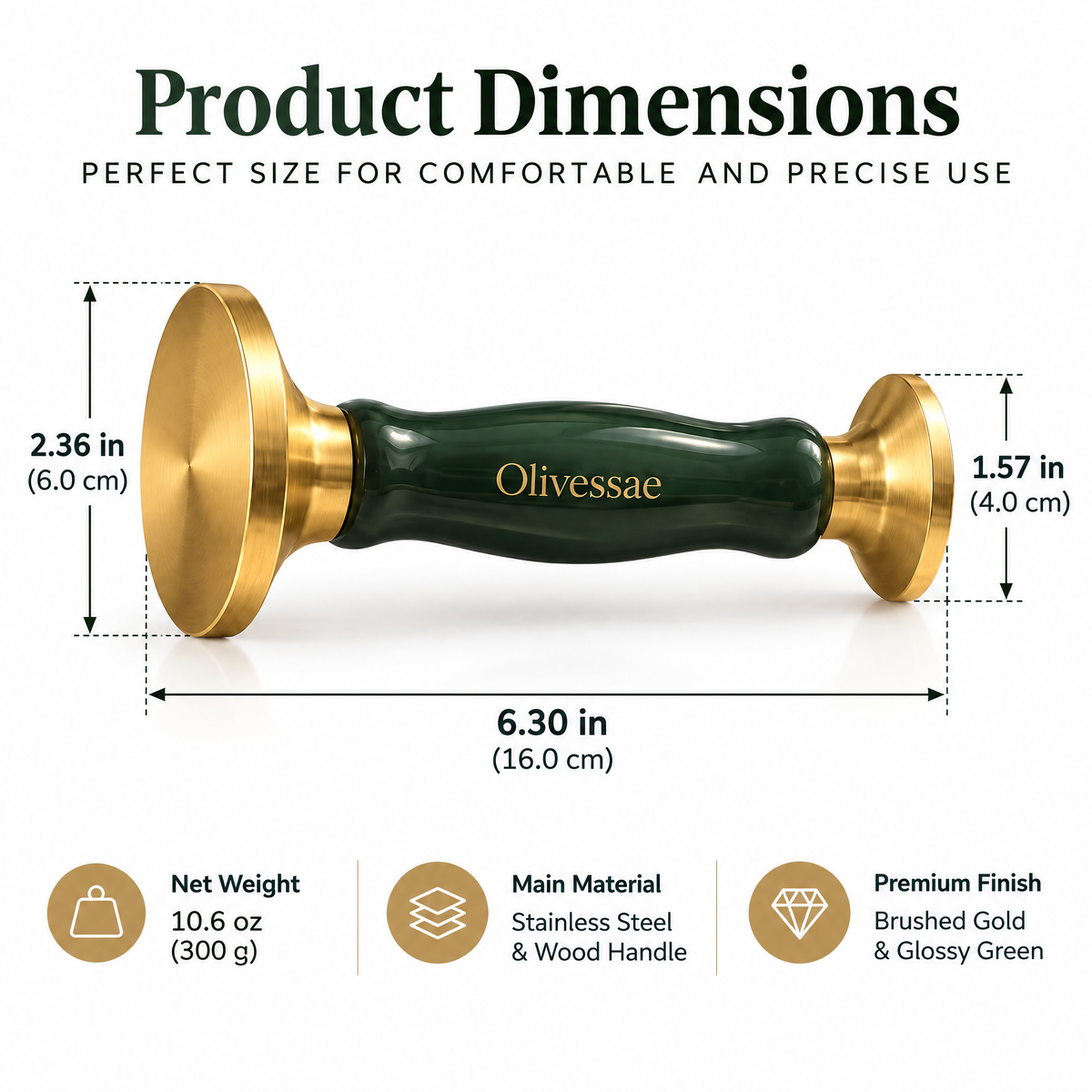 Olivessae™ Tartform Double-Ended Tart Tamper