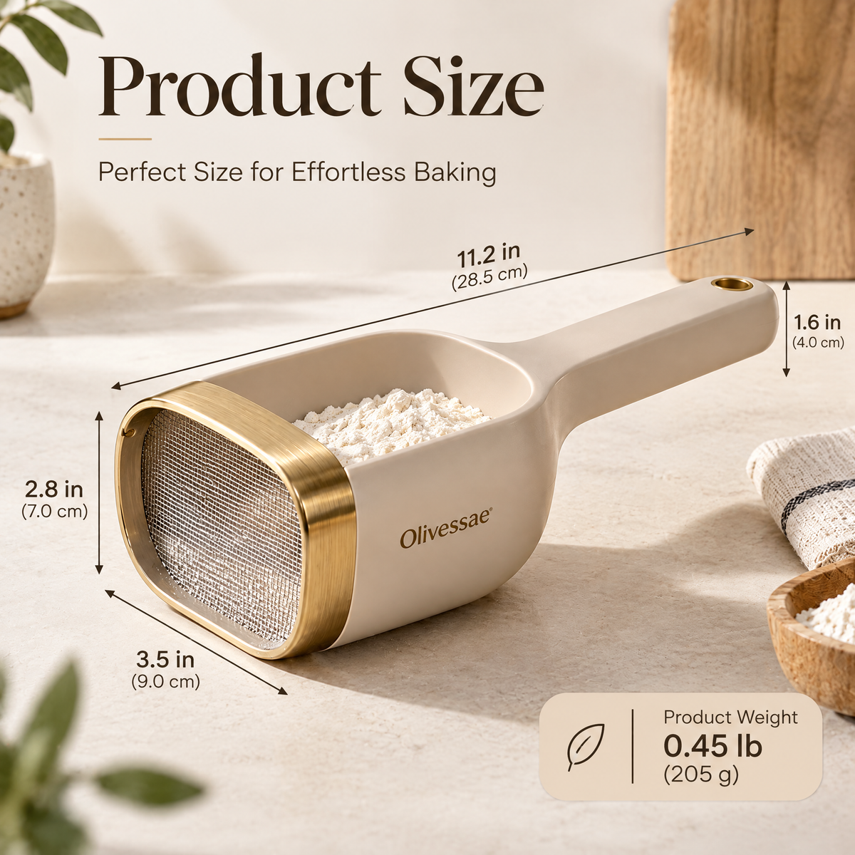 Olivessae™ Cloudsift Flour Sifter Scoop
