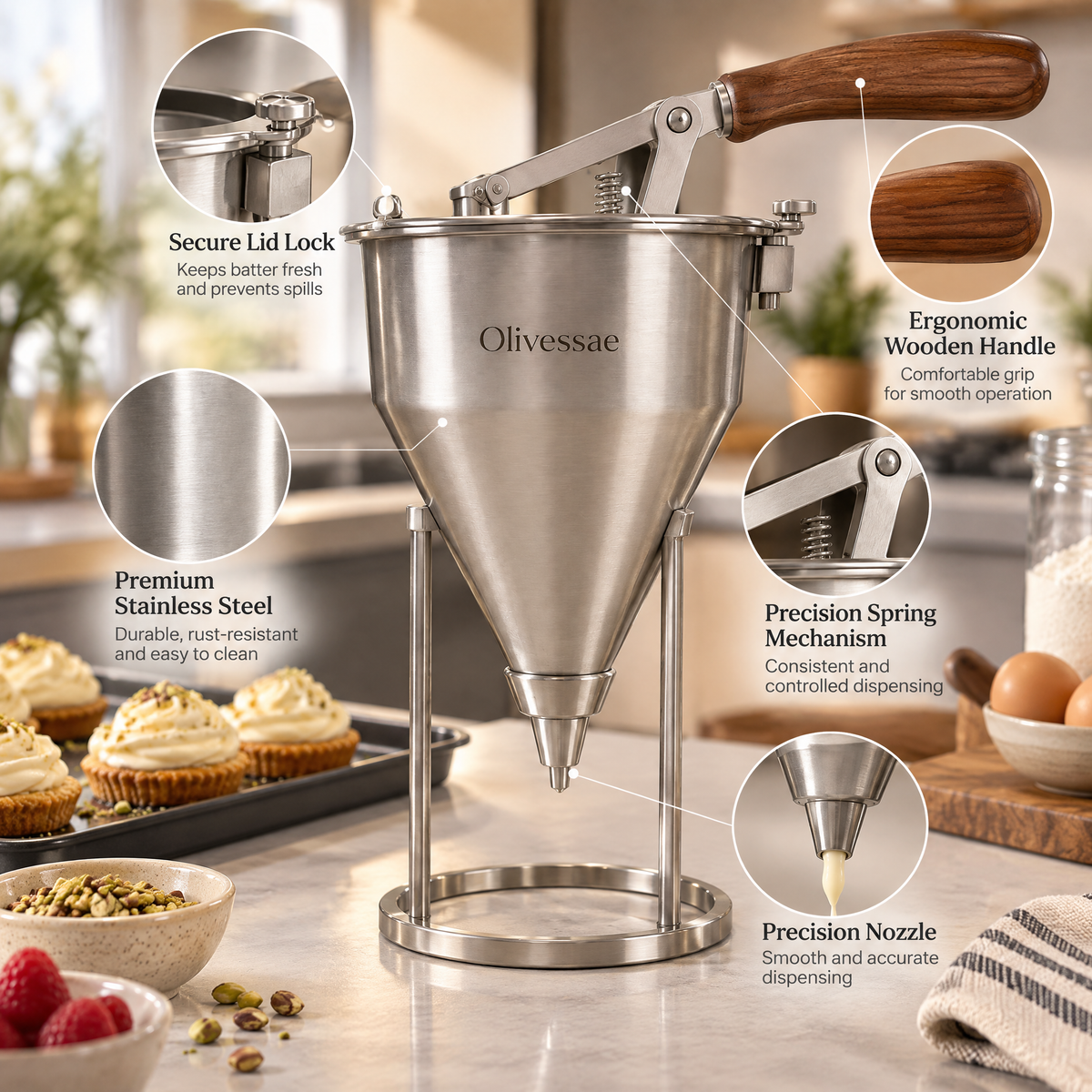 Olivessae™ Atelier Piston Batter Funnel