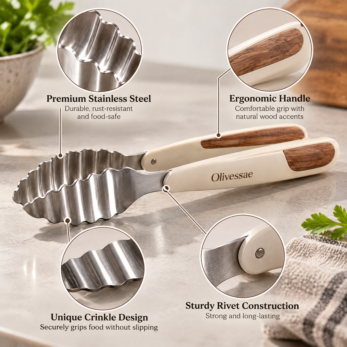 Olivessae™ Scallop Pastry Tongs