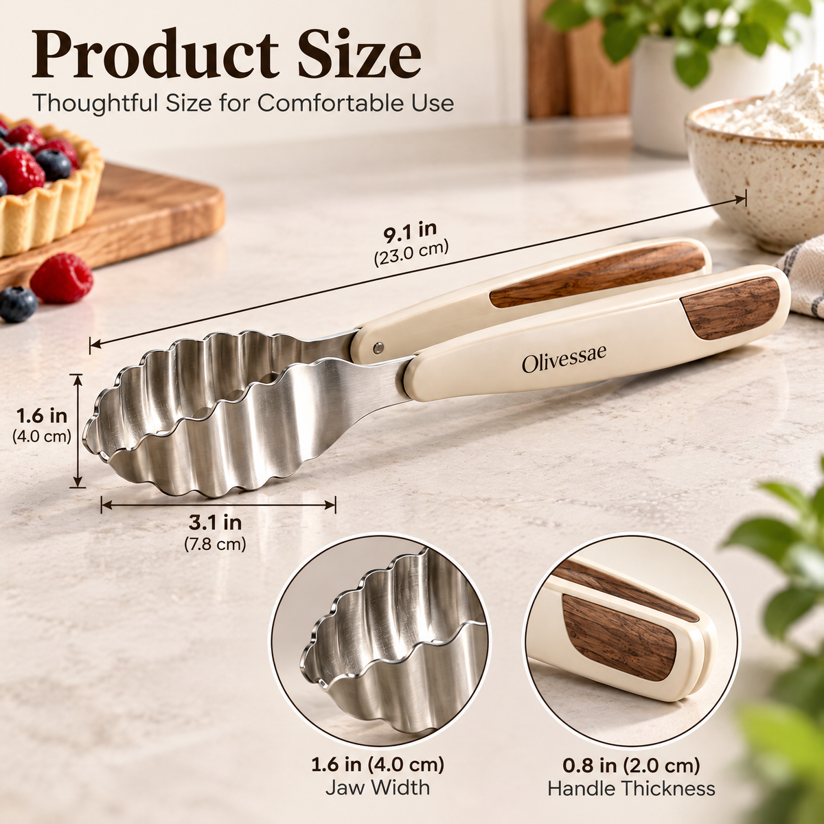 Olivessae™ Scallop Pastry Tongs