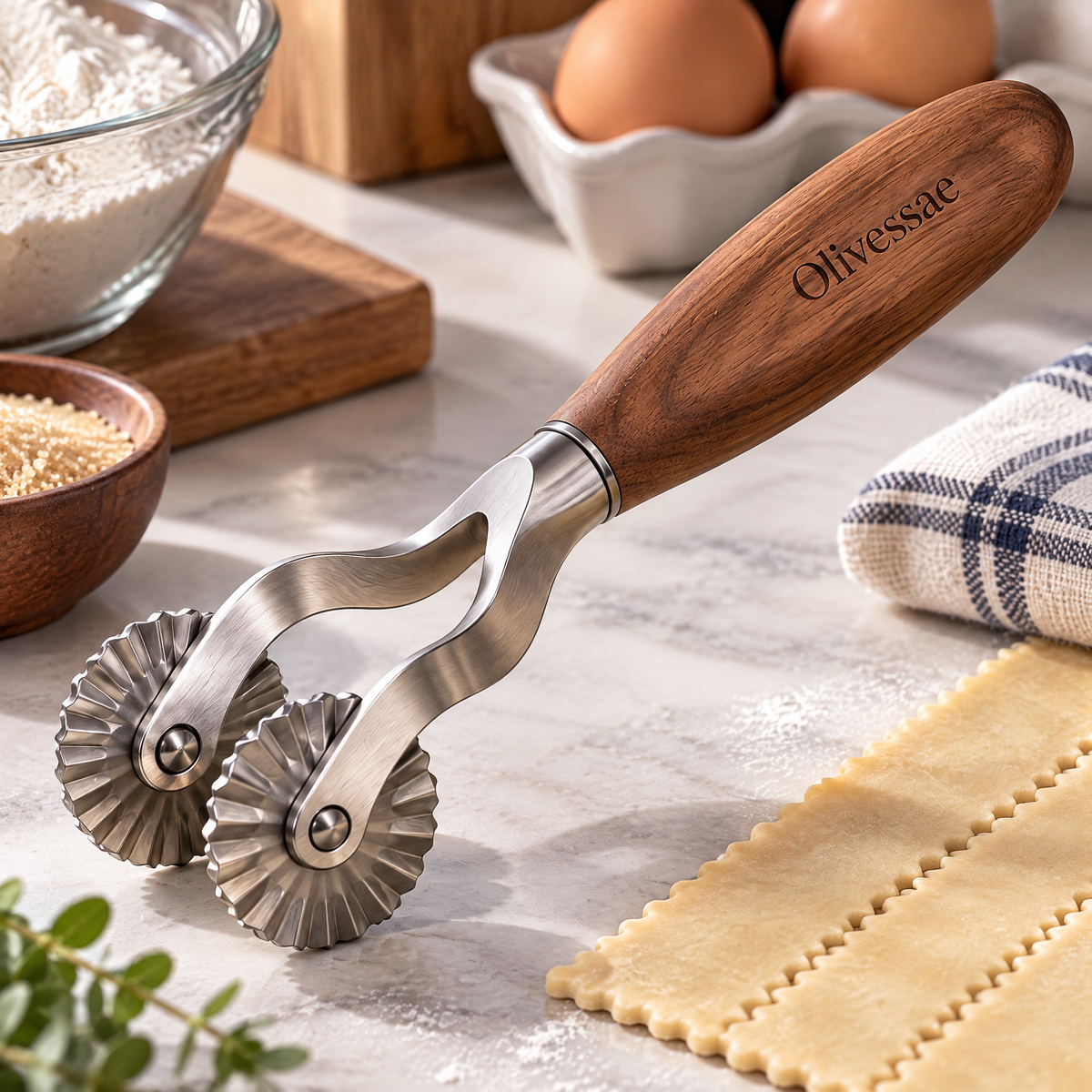 Olivessae™ Twintrail Fluted Pastry Wheel